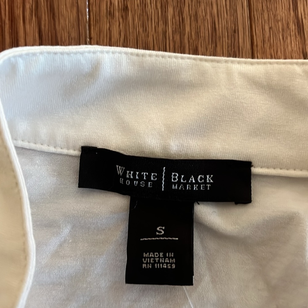 White House Black Market Quarter Sleeve White Blouse Women’s Size Small - Picture 3 of 8